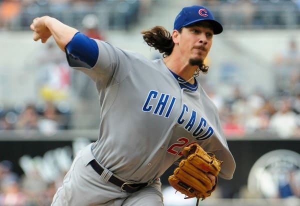 Jeff Samardzija is ??-?? in two seasons as a Cubs starting pitcher. (Denis Poroy/Getty Images)